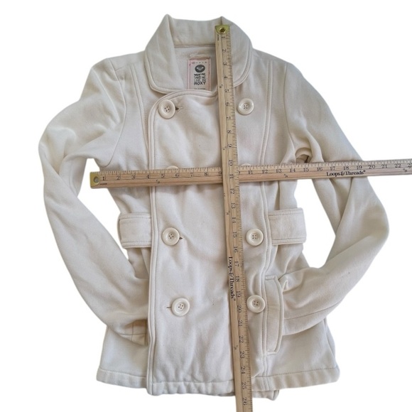 Roxy Cream Pea Coat double-breasted coat Size: XS - Picture 6 of 8